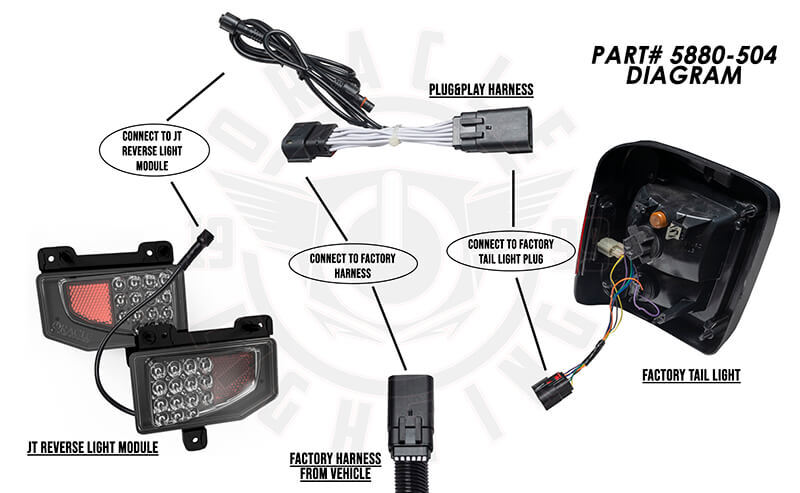 ORACLE Lighting Plug & Play Reverse Light Wiring Adapter: Jeep Gladiator JT 2020-2024