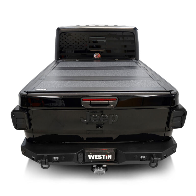 Westin Black Hard Tri-Fold Tonneau Cover: Jeep Gladiator JT 2020-2022 4WD 5ft Bed