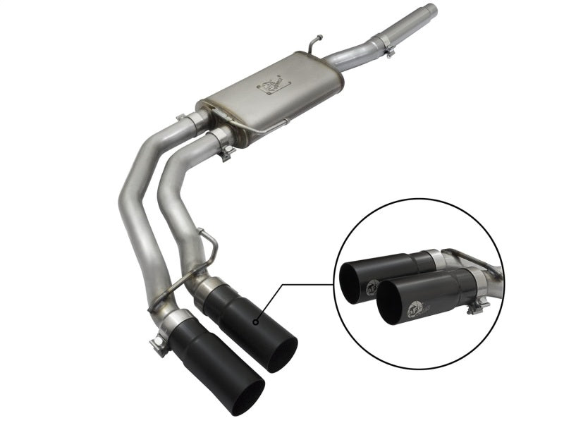 aFe 3in to 2.5in SS Cat-Back Exhaust w/ Black Tip | Ford F150 (04-08) V8 4.6/5.4L (49-43079-B)