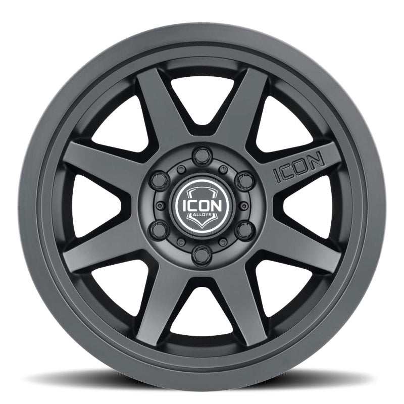 ICON Rebound 17x8.5 6x5.5 0mm Offset 4.75in BS 106.1mm Bore Satin Black Wheel | Ford Bronco (21-26) (1917858347SB)