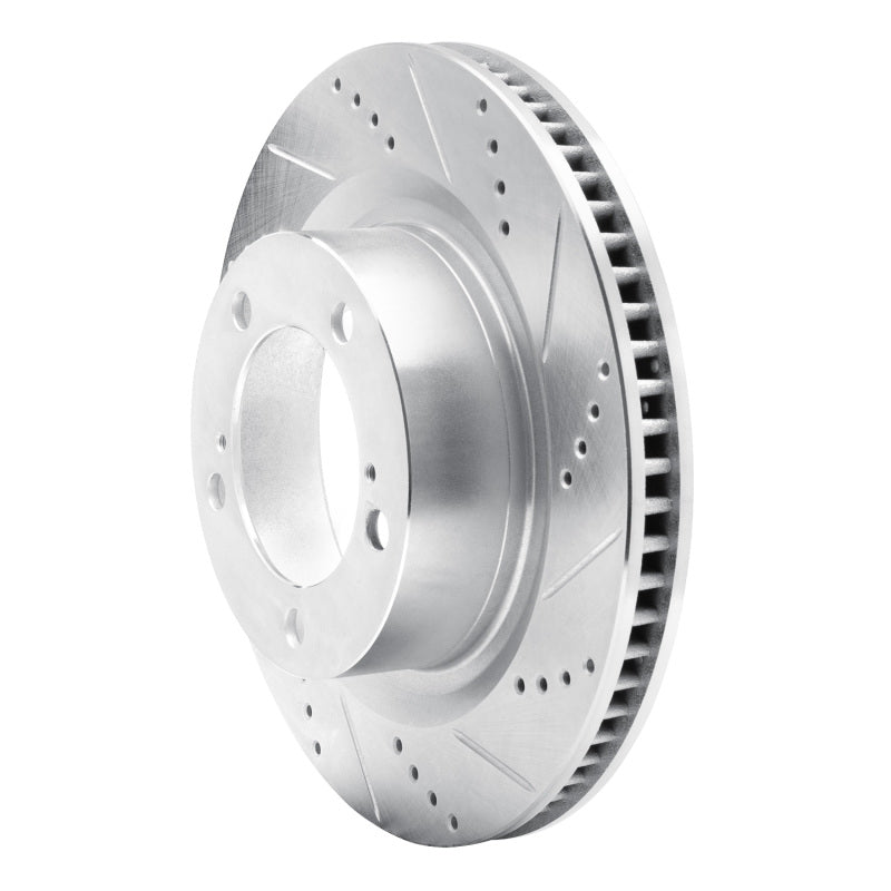 DFC Front Right Drilled & Slotted Silver Brake Rotor | Lexus LX570 (07-22) (631-76136R)