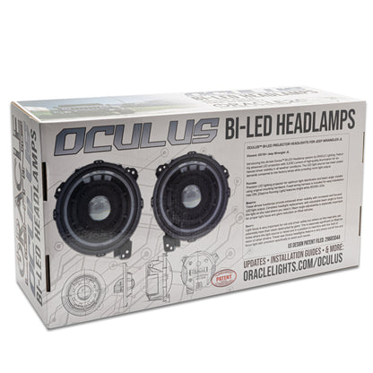 Oracle Lighting Bi-LED Projector Headlights Matte Black: Jeep Wrangler (18-24) / Gladiator (20-24)