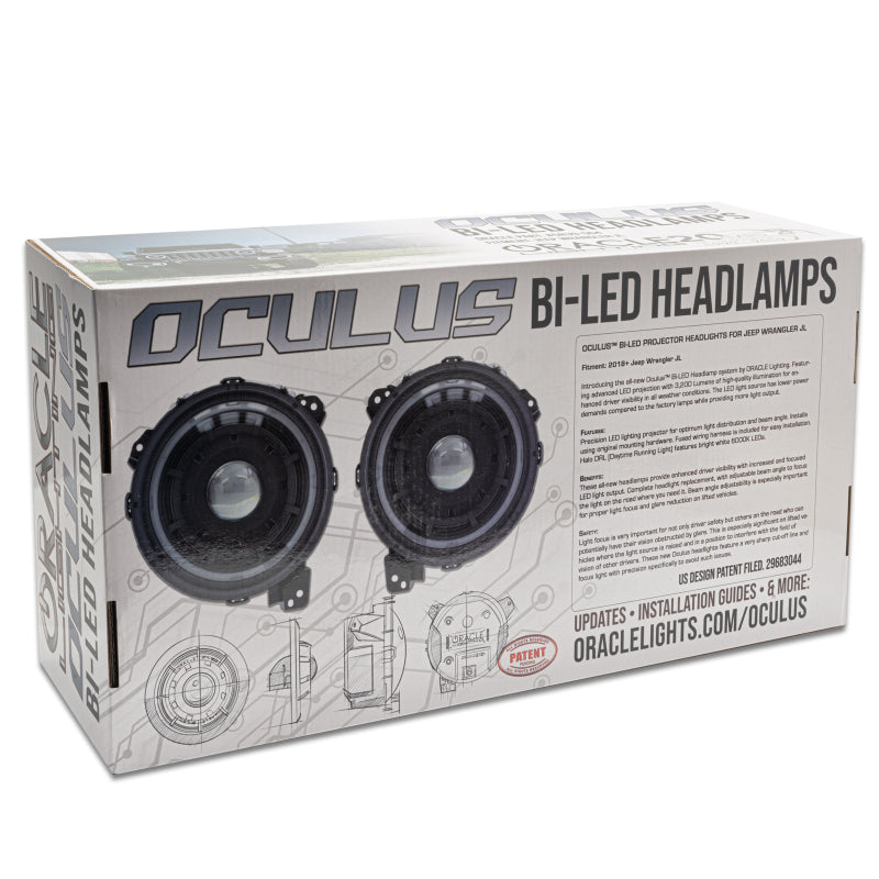 Oracle Lighting Bi-LED Projector Headlights Matte Black: Jeep Wrangler (18-24) / Gladiator (20-24)