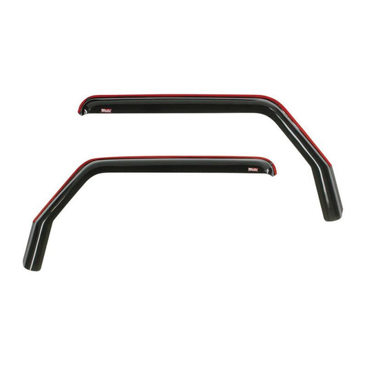 Westin Smoke Wade In-Channel Wind Deflector 2pc: Jeep Wrangler 2018-2024