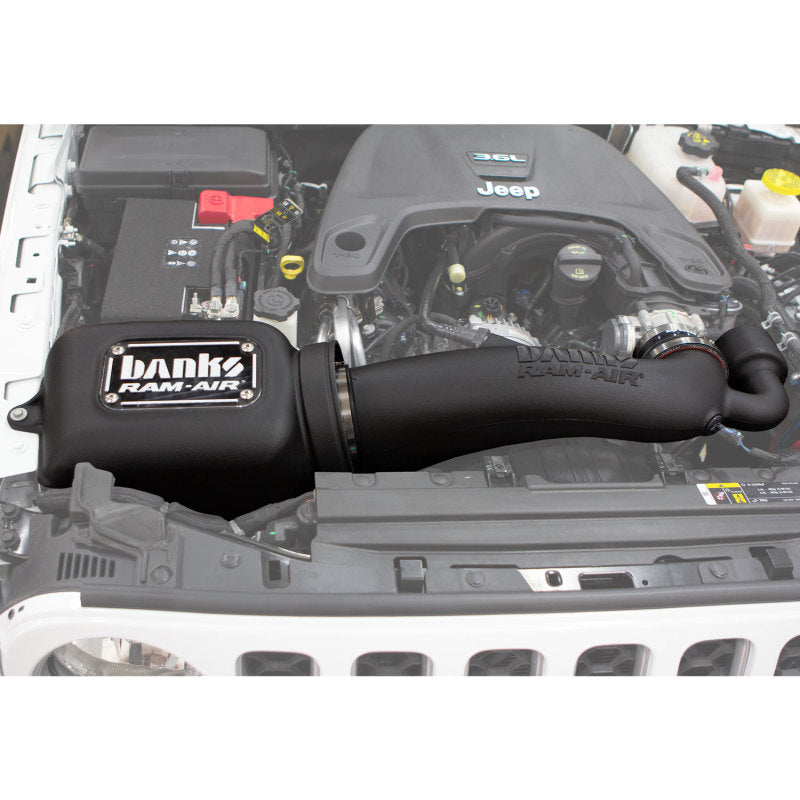 Banks Ram-Air Cold Air Intake Dry Filter (F&R): Jeep Wrangler JL / Gladiator JT 2018-26 3.6L