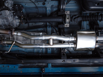 AWE 16-22 Dual Chrome Silver Tips Catback Exhaust w/ BashGuard | Toyota Tacoma (16-19 / 20-23)