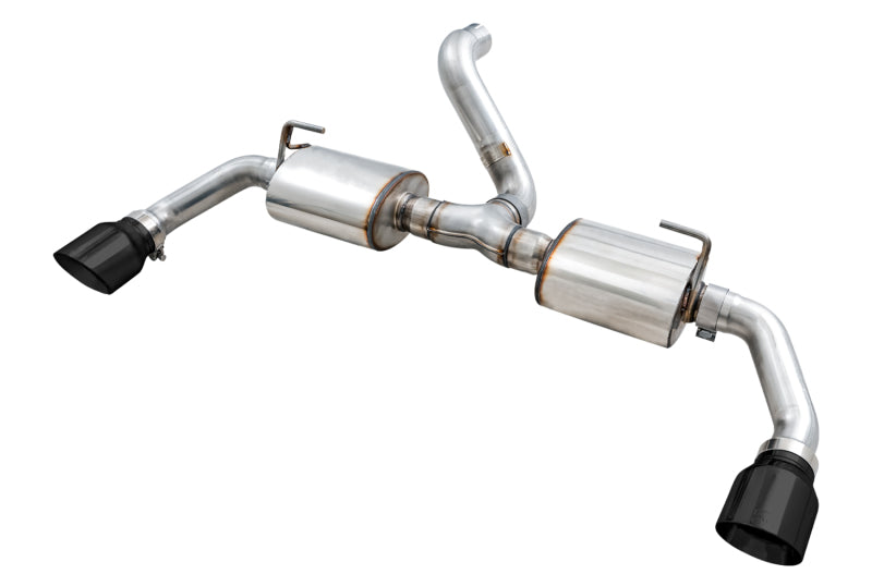 AWE Tread Edition Axleback Dual Exhaust Diamond Black Tips (REAR): Jeep Wrangler JL 2018-2024 2.0/3.6L