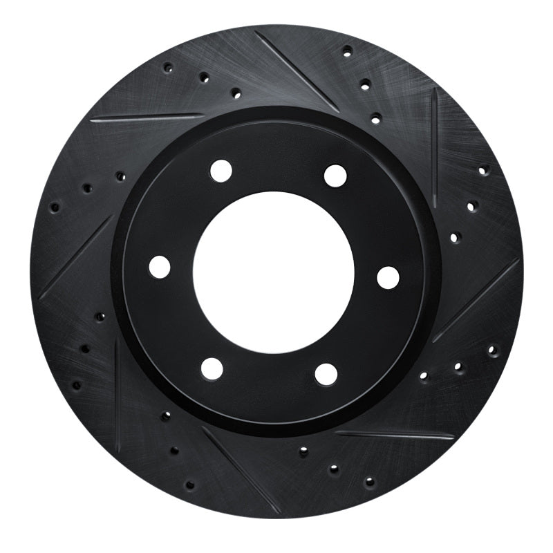 R1 Front Right Drilled & Slotted Black Brake Rotor | Ford Bronco / Ranger (19-26) (ECB-54275R)