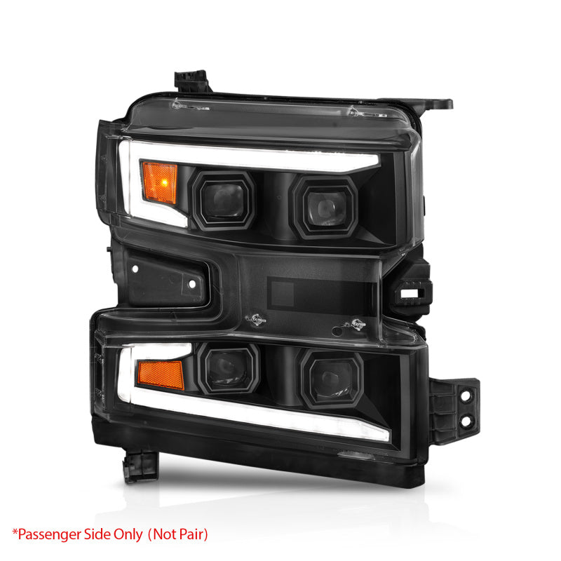 ANZO LED Projector Headlight w/ Light Bar Sequential | Chevrolet Silverado 1500 (19-22) (111566-R)
