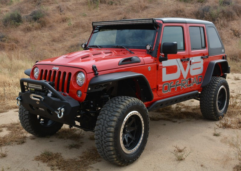 DV8 Offroad Metal Heat Dispersion Hood: Jeep Wrangler JK 2007-2018 w/ Primer Black