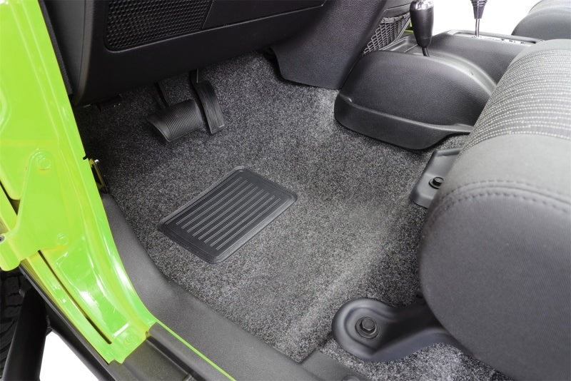 BedRug Front 4pc Floor Kit: Jeep Wrangler (2007-2018) w/ Heat Shields