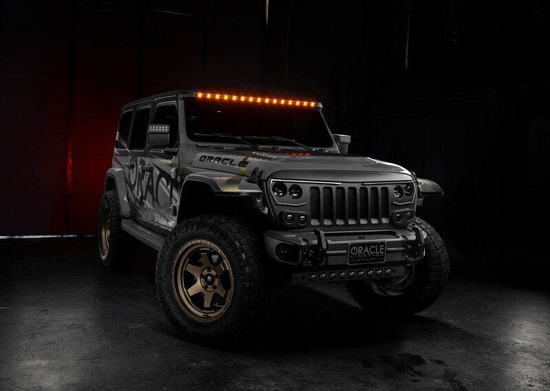 ORACLE Lighting Integrated Windshield LED Light Bar System: Jeep Wrangler / Gladiator (18-24)