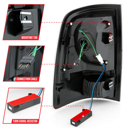ANZO LED Tail Lights Plank Style (Black/Clear): Dodge Ram 2009 - 2018 (1500, 2500, 3500)