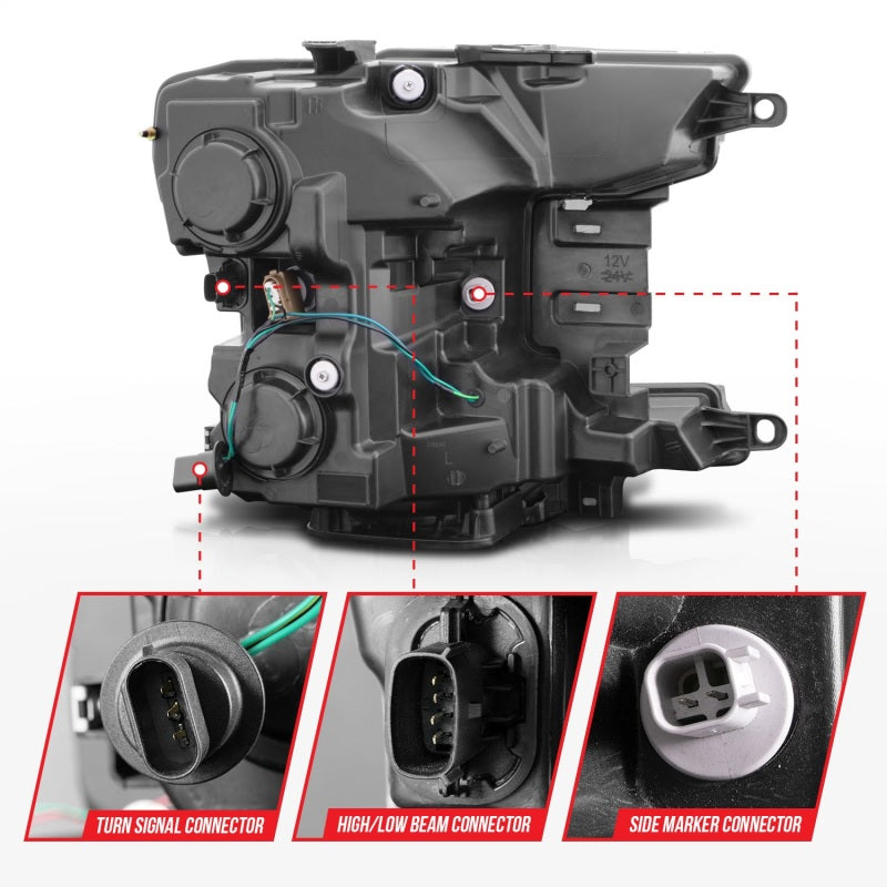 ANZO Projector Headlight Set w/ Plank Style Switchback Black Housing | Ford F-150 (18-20) (111509)