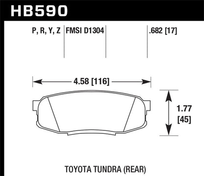 Hawk Street Rear Brake Pads | Toyota Land Cruiser/Tundra (08-10) (HB590P.682)