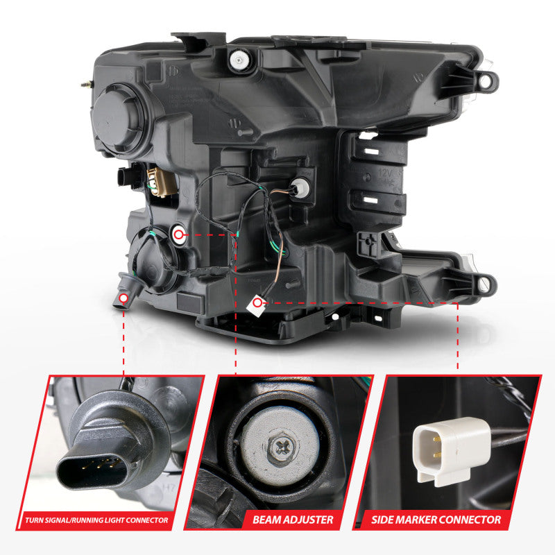 ANZO LED Projector Headlight w/ Light Bar Switchback Sequential Black | Ford F-150 (18-20) (111570)