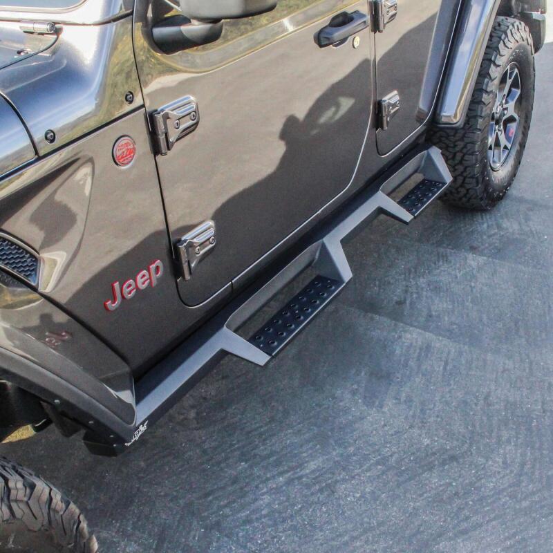 Westin Heavy Duty Textured Black Drop Nerf Step Bars: Jeep Wrangler JL Unlimited 2018-2024