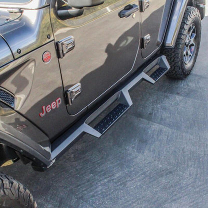 Westin Heavy Duty Textured Black Drop Nerf Step Bars: Jeep Wrangler JL Unlimited 2018-2024