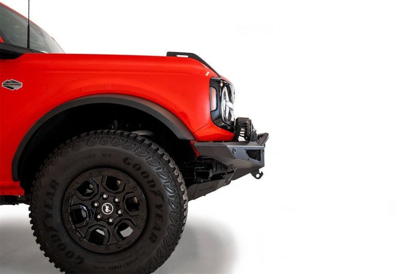 Addictive Desert Designs 2021+ Ford Bronco Rock Fighter Front Bumper - Hammer Black Bumpers offroad accessory | Iron Ridge Offroad