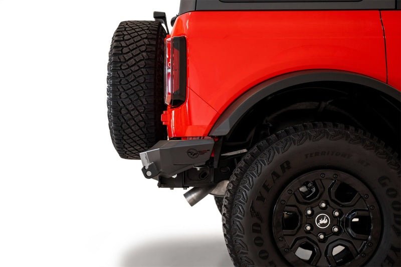 Addictive Desert Designs 2021+ Ford Bronco Rock Fighter Rear Bumper - Hammer Black Bumpers offroad accessory | Iron Ridge Offroad