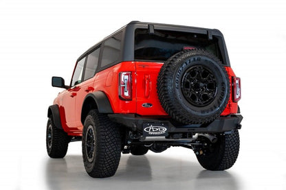 Addictive Desert Designs 2021+ Ford Bronco Rock Fighter Rear Bumper - Hammer Black Bumpers offroad accessory | Iron Ridge Offroad