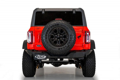 Addictive Desert Designs 2021+ Ford Bronco Rock Fighter Rear Bumper - Hammer Black Bumpers offroad accessory | Iron Ridge Offroad