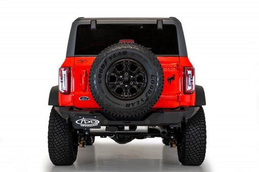 Addictive Desert Designs 2021+ Ford Bronco Rock Fighter Rear Bumper - Hammer Black Bumpers offroad accessory | Iron Ridge Offroad