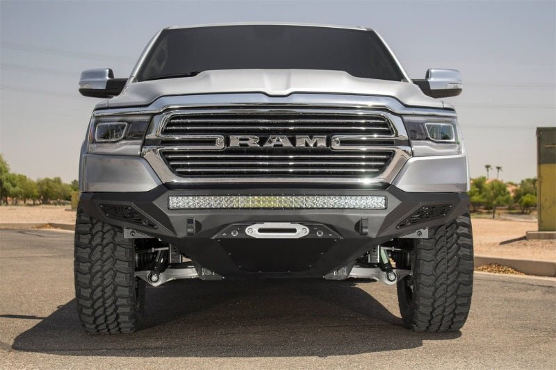 Addictive Desert Designs Stealth Fighter Front Bumper (FRONT): Fits RAM 1500 2019-2026 Bumpers, Grilles & Guards offroad accessory | Iron Ridge Offroad