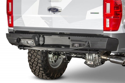 Addictive Desert Designs Stealth Fighter Rear Bumper w/ Backup Sensor Holes - 2019 - 2023 Ford Ranger Bumpers offroad accessory | Iron Ridge Offroad