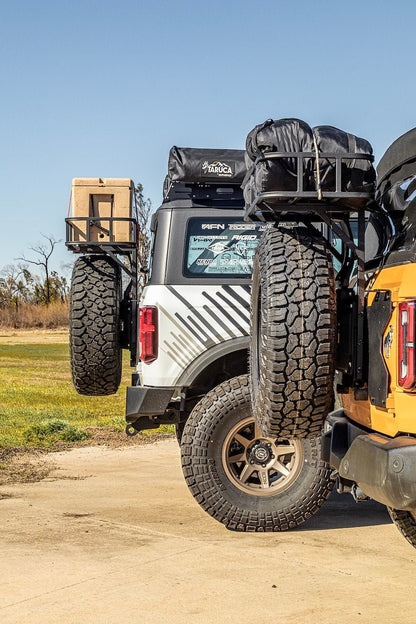 Advanced Accessory Concepts Spare Tire Cargo Carrier Mount - 2021+ Ford Bronco Exterior Styling offroad accessory | Iron Ridge Offroad