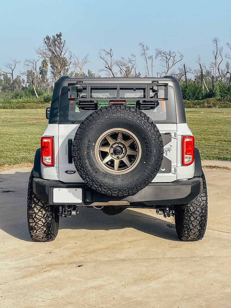 Advanced Accessory Concepts Spare Tire Cargo Carrier Mount - 2021+ Ford Bronco Exterior Styling offroad accessory | Iron Ridge Offroad