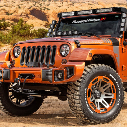 Rugged Ridge Elite Cast Aluminum Side Marker Guard Kit: Fits Most Jeep Wrangler Models (2007-2018)