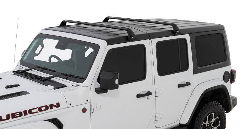 Rhino-Rack Vortex SG 2 Bar Hard Top Roof Rack - Black: Fits Jeep Wrangler / Gladiator (07-26)