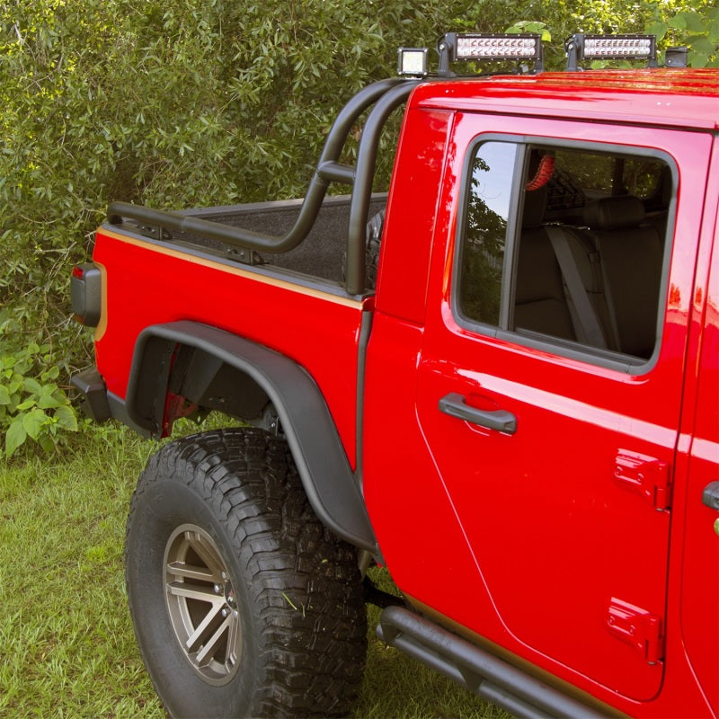 Rugged Ridge Steel Tube Rear Fender Flare Kit (REAR): Jeep Gladiator (18-26) - Black