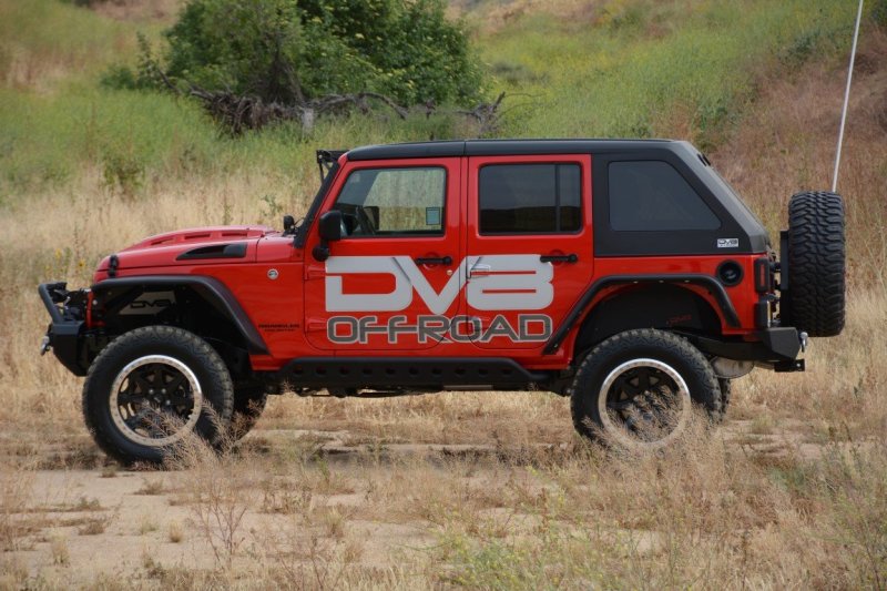 DV8 Offroad Metal Heat Dispersion Hood: Jeep Wrangler JK 2007-2018 w/ Primer Black