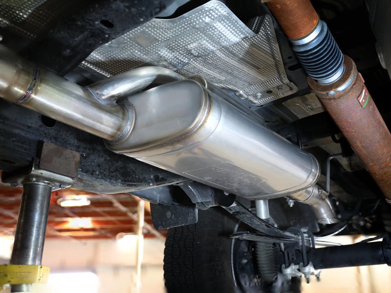 aFe 2024+ Ford Ranger L4 - 2.3L (t) Rock Basher 2.5in 409SS Cat - Back Exhaust Exhaust, Mufflers & Tips offroad accessory | Iron Ridge Offroad