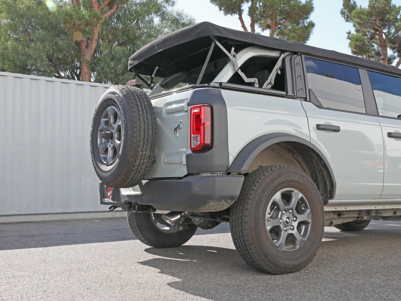 aFe Apollo GT 3in 409 SS Cat - Back Exhaust 2021 Ford Bronco L4 - 2.3L (t)/V6 - 2.7L (tt) w/ Polished Tips Exhaust, Mufflers & Tips offroad accessory | Iron Ridge Offroad