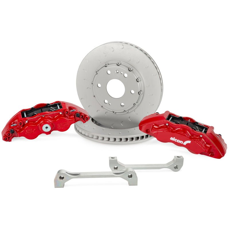 Alcon 6-Piston Big Brake Kit 376x42mm Rotors Red Calipers (F&R): 21-24 RAM TRX Brakes, Rotors & Pads offroad accessory | Iron Ridge Offroad