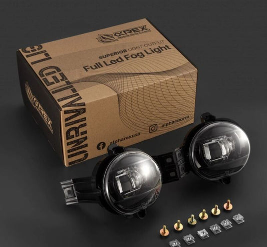 Alpharex 02-08 Dodge Ram 1500/03-09 Ram 2500/3500 DoubleTap Dual Color LED Proj Fog Lights - Wt/Ambr Lights offroad accessory | Iron Ridge Offroad