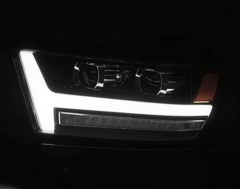 AlphaRex 19-20 Ram 1500HD PRO-Series Proj Headlight Plnk Style Blk w/Activ Light/Seq Signal/Plnk DRL Lights offroad accessory | Iron Ridge Offroad