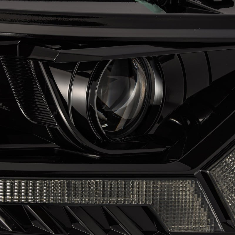 AlphaRex 19 - 21 Ford Ranger LUXX LED Proj Headlights Plank Style Alpha Black w/Seq Signal/DRL Lights offroad accessory | Iron Ridge Offroad