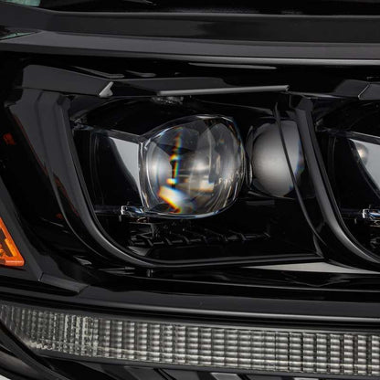 AlphaRex 19 - 21 Ford Ranger NOVA LED Proj Headlight Plnk Style Alpha Blk w/Activ Light/Seq Signal/DRL Lights offroad accessory | Iron Ridge Offroad