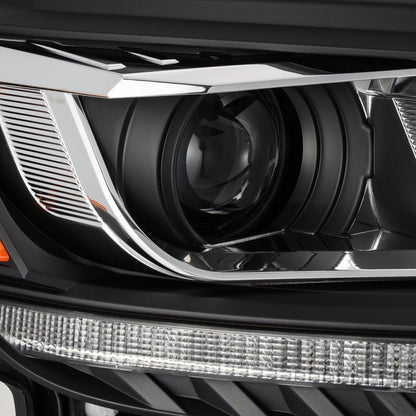 AlphaRex LUXX LED Proj Headlights Plank Style Black w/Seq Signal/DRL - 2019 - 2023 Ford Ranger Lights offroad accessory | Iron Ridge Offroad