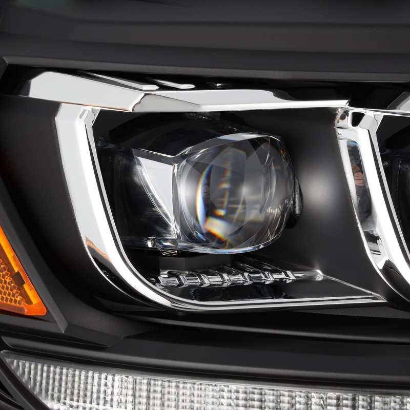 AlphaRex NOVA LED Proj Headlights Plank Style Black w/Activ Light/Seq Signal/DRL - 2019 - 2023 Ford Ranger Lights offroad accessory | Iron Ridge Offroad