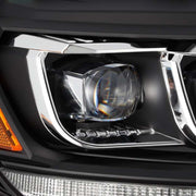 AlphaRex NOVA LED Proj Headlights Plank Style Black w/Activ Light/Seq Signal/DRL - 2019 - 2023 Ford Ranger Lights offroad accessory | Iron Ridge Offroad