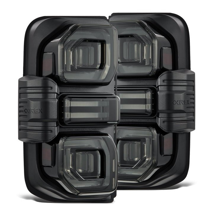 AlphaRex Nova - Series Prismatic LED Tail Lights (Alpha - Black) for 2021 - 2026 Ford Bronco Bronco Lighting offroad accessory | Iron Ridge Offroad