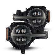 AlphaRex NOVA - Series Projector headlights (Alpha - Black) for 2021 - 2026 Ford Bronco / Bronco Raptor Bronco Lighting offroad accessory | Iron Ridge Offroad