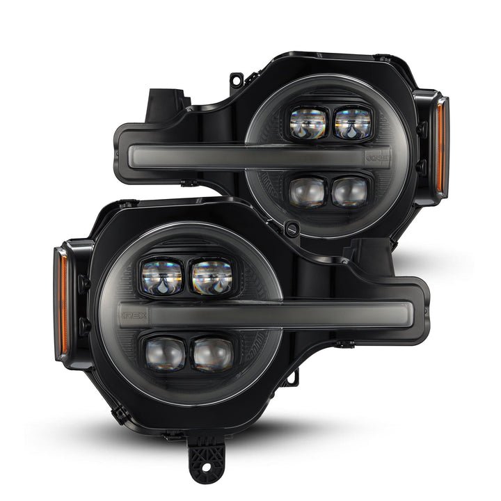 AlphaRex NOVA - Series Projector headlights (Alpha - Black) for 2021 - 2026 Ford Bronco / Bronco Raptor Bronco Lighting offroad accessory | Iron Ridge Offroad