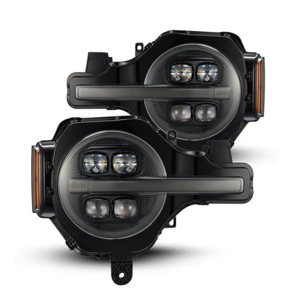 AlphaRex NOVA - Series Projector headlights (Alpha - Black) for 2021 - 2026 Ford Bronco / Bronco Raptor Bronco Lighting offroad accessory | Iron Ridge Offroad