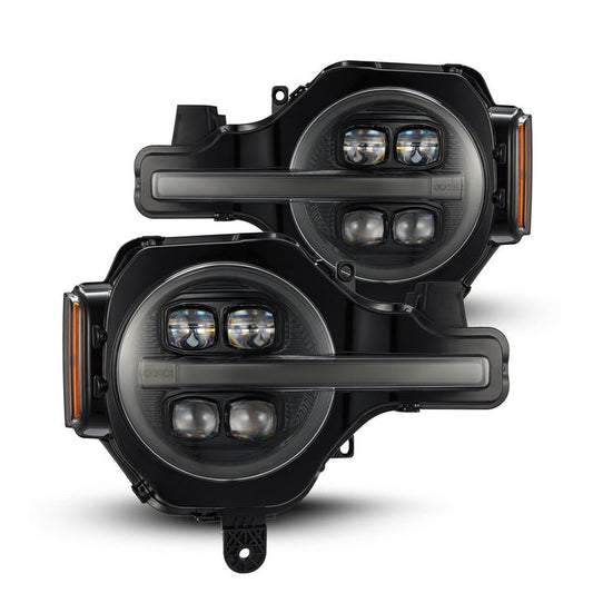AlphaRex NOVA - Series Projector headlights (Alpha - Black) for 2021 - 2026 Ford Bronco / Bronco Raptor Bronco Lighting offroad accessory | Iron Ridge Offroad